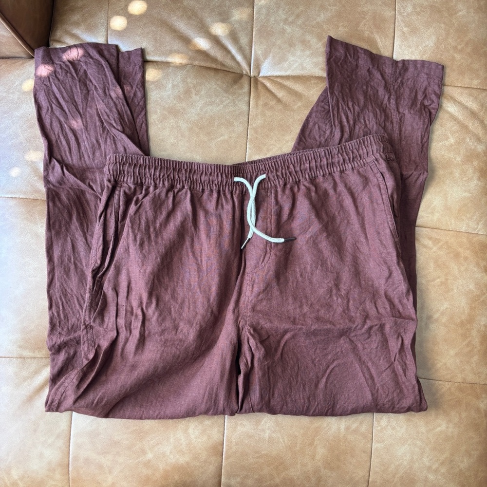 European Linen Drawstring Beach Pants - Picture 3 of 5